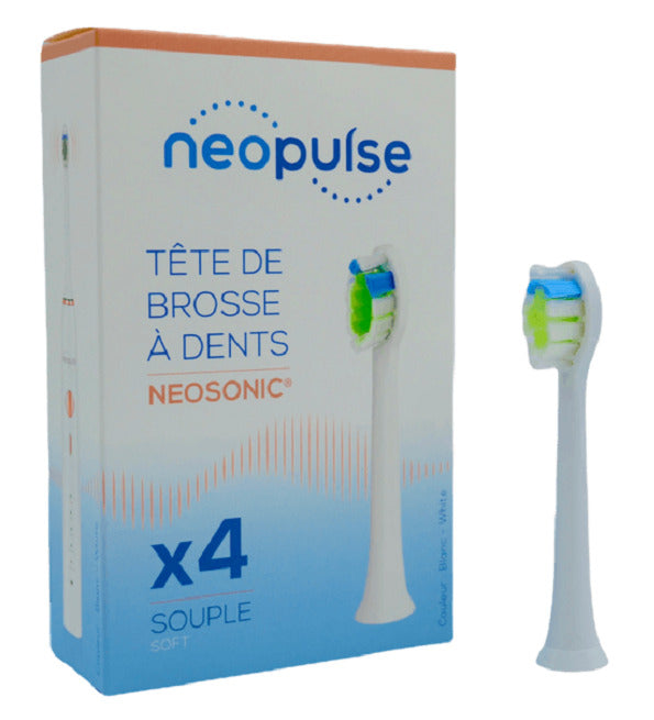 NEOPULSE Recharge 4 Têtes Brosse à Dents Souples Blanc