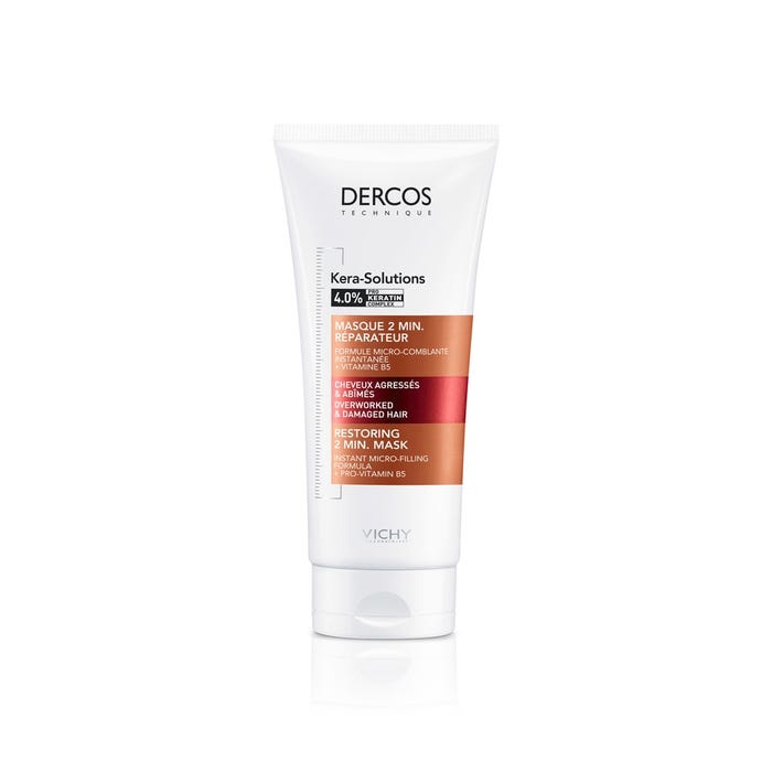 Vichy Dercos Kera-Solutions Masque 2min Réparateur Cheveux Secs et Abîmés 200ml