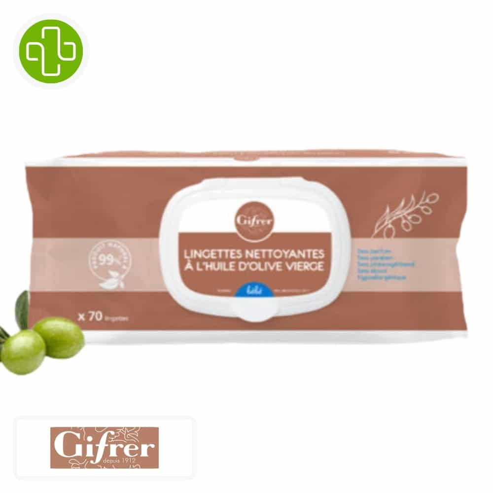 Gifrer Bébé Lingettes Nettoyantes à l'Huile d'Olive Vierge - 70u