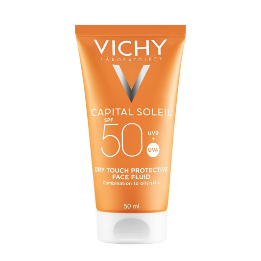 Vichy Capital Soleil Émulsion Anti-Brillance Toucher Sec SPF50 Peau Sensible Mixte à Grasse 50ml