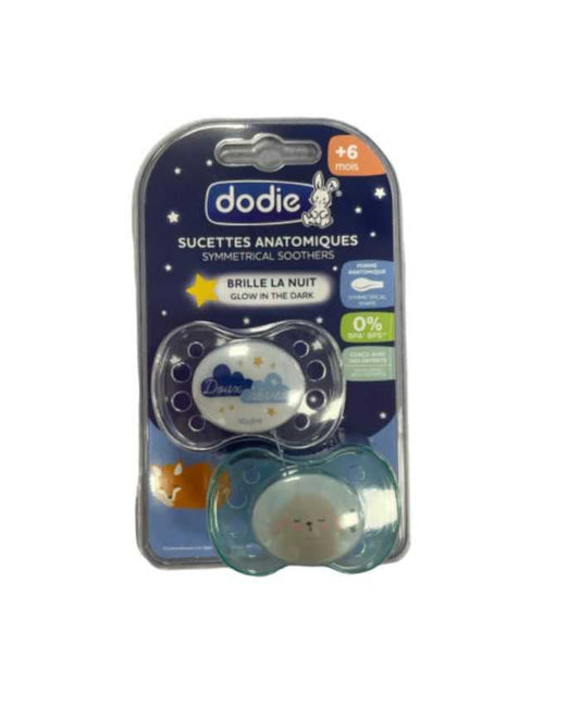 Dodie Sucette Anatomique Nuit Symmetrical Soothers A36 6M+