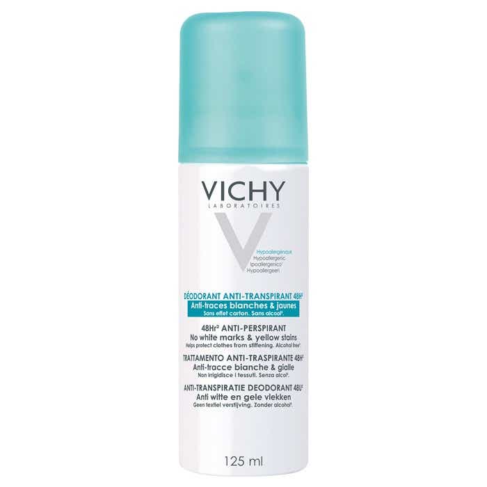 Vichy Déodorant Anti-Transpirant 48h Anti-Traces Blanches et Jaunes Spray 125ml